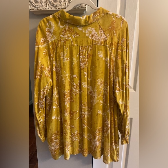 We The Free Mustard Floral Blouse - SZ Medium - Picture 6 of 12